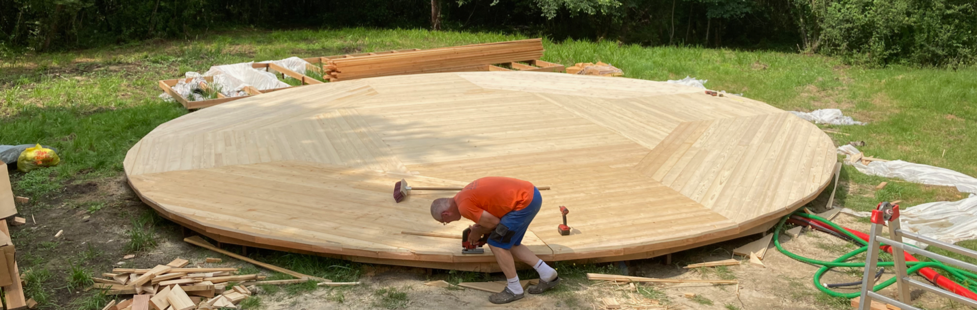 Plancher Rond isolé 140mm laine de bois en construction