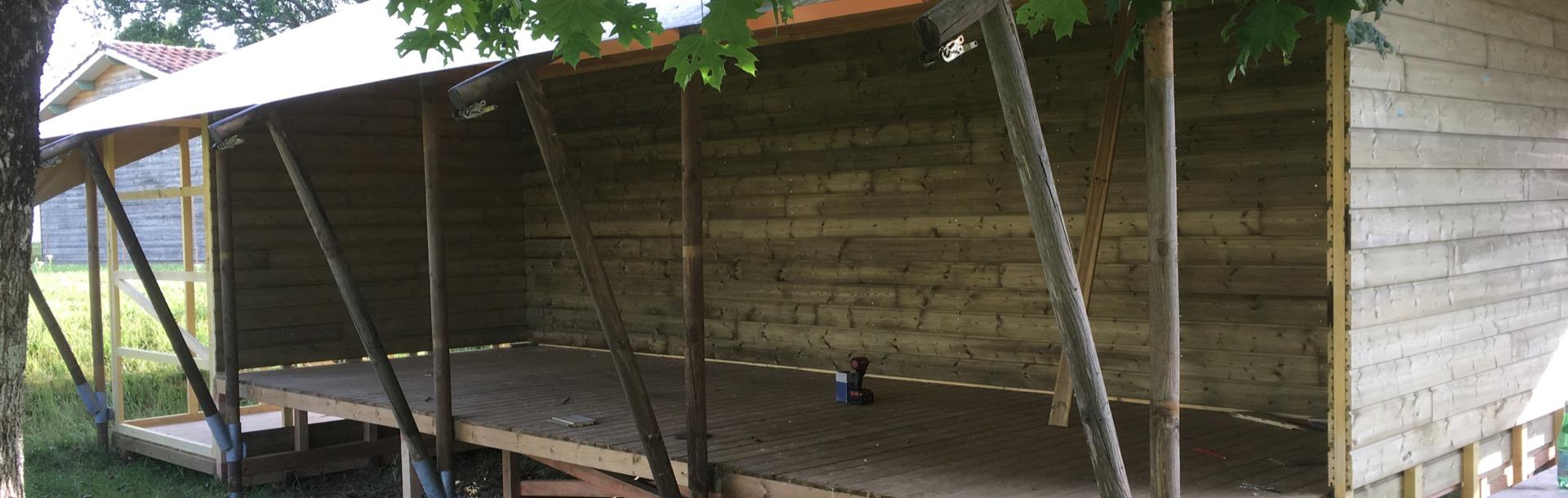 Parois Lambris tente lodges safari sanitaires